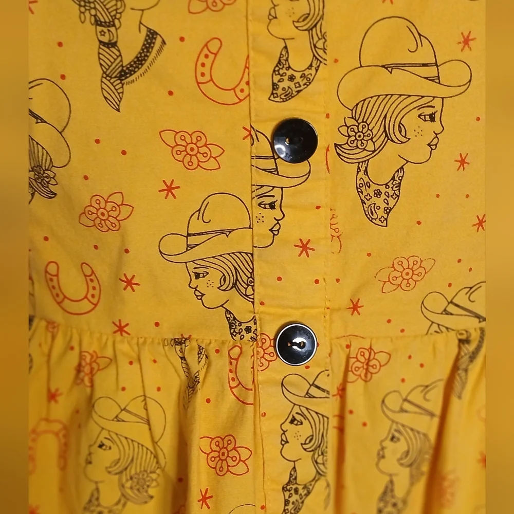 Sourpuss Yellow Halter Top/ Dress. Size Med. - Picture 4 of 10